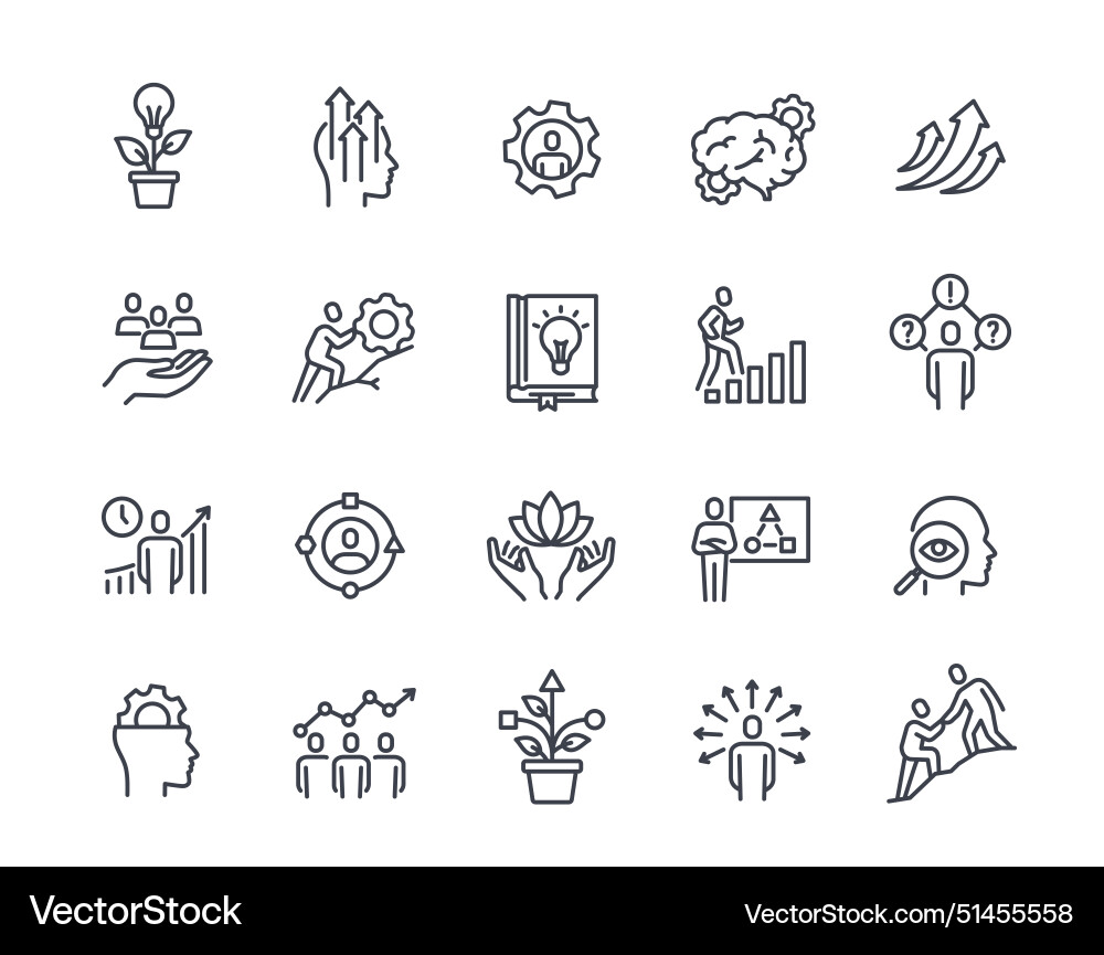 Set of upskill related line icons Set of upskill related line icons vector image