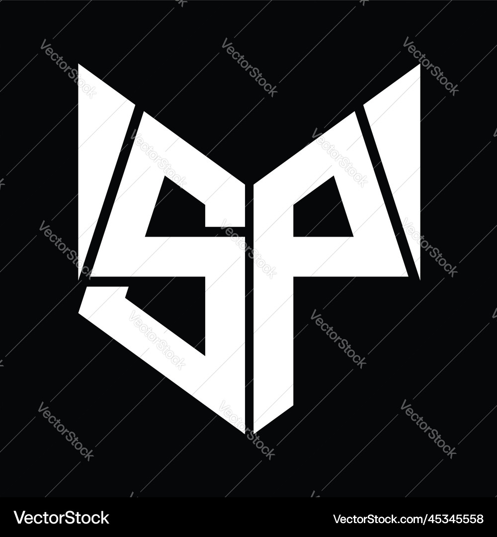 Sp logo monogram hexagon slice design template – Royalty-Free Vector ...