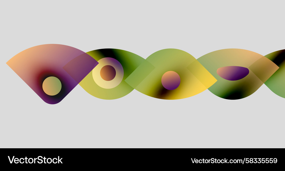Abstract colorful shapes overlap creating wavy Vector Image