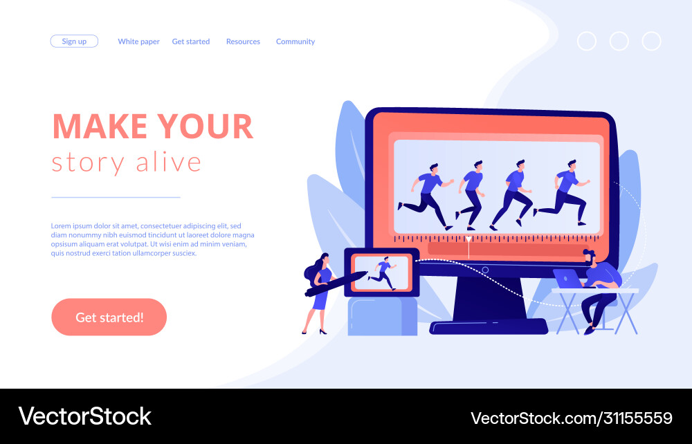 Computer animation concept landing page Vector Image
