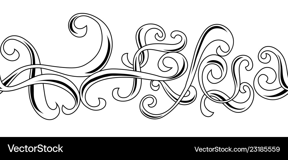 Elegant Floral Curl Pattern Vector Image