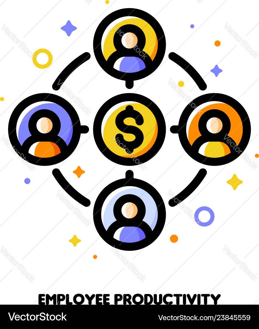 Employee productivity icon corporate management Employee productivity icon corporate management vector image