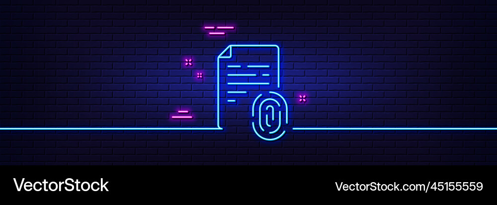 Fingerprint document line icon finger print scan Vector Image