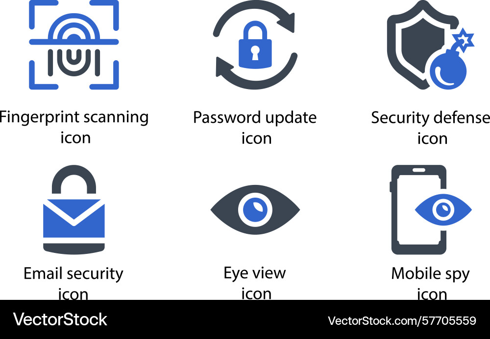 Fingerprint scanning password update security Vector Image