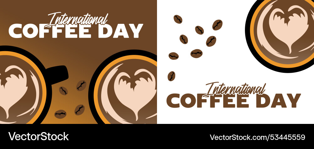 Glücklicher internationaler Kaffeetag für Liebhaber Glücklicher internationaler Kaffeetag für Liebhaber vektorbild