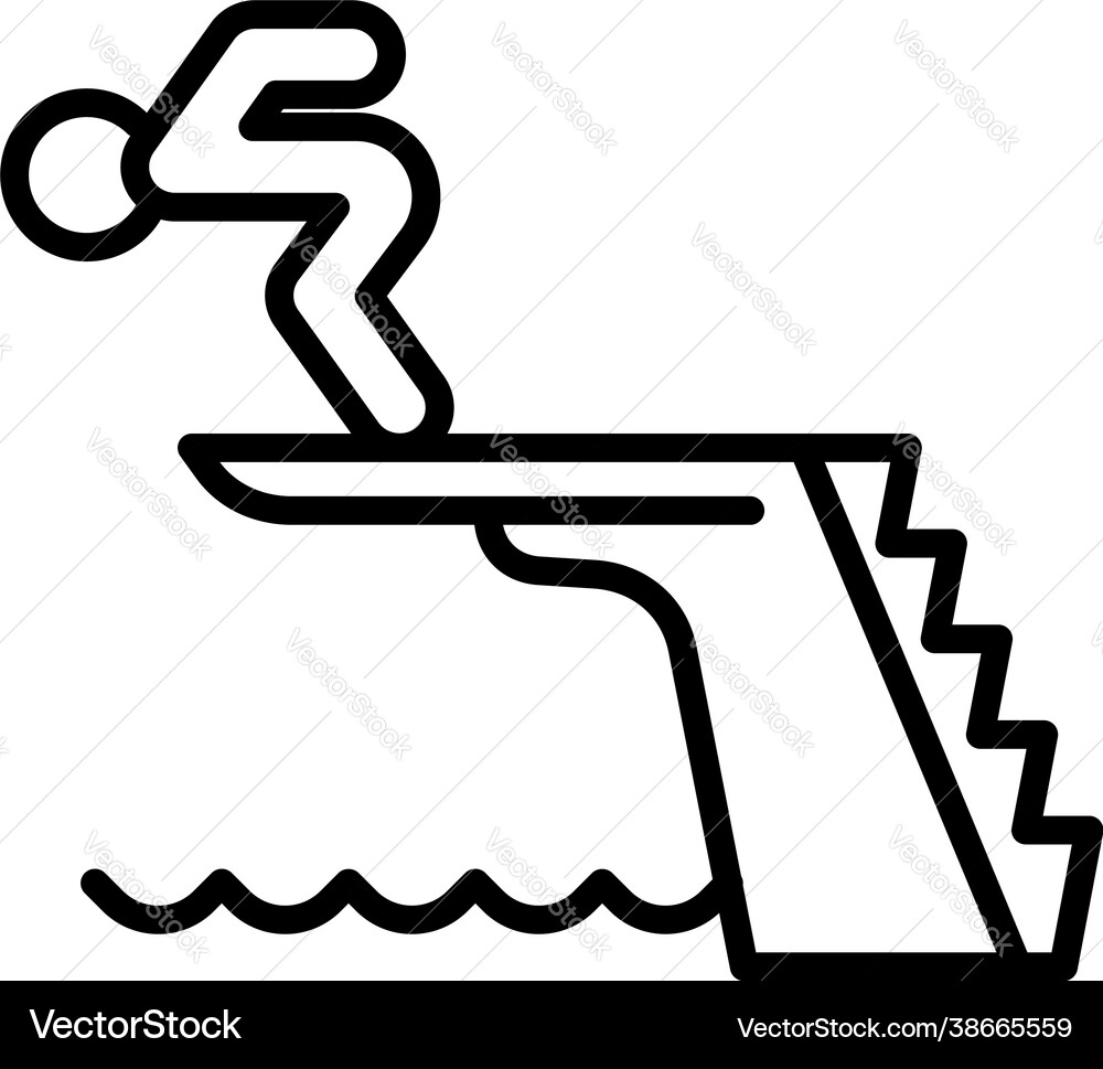 Man jump in pool icon outline style Man jump in pool icon outline style Vector Image