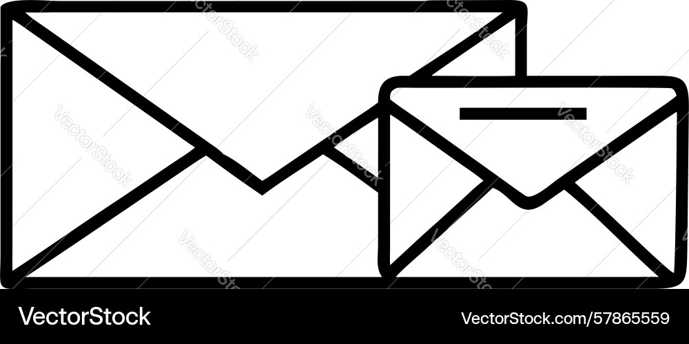 New message email icon with multiple envelopes Vector Image