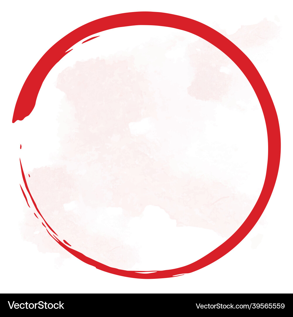 Red zen blood enso circle art brush design Red zen blood enso circle art brush design vector image