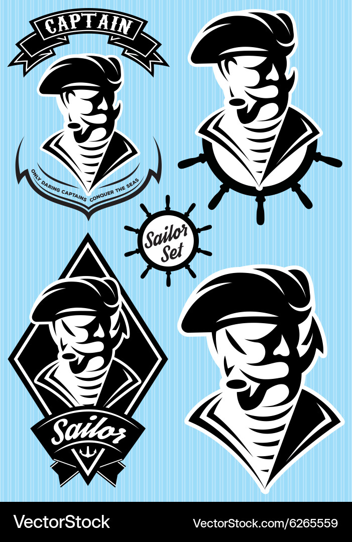 Set template in retro style with pirate Vector Image
