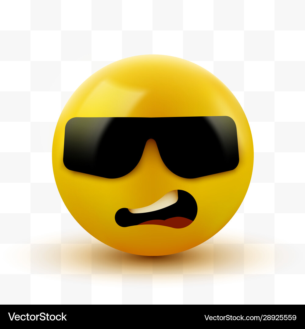 Smiling Face with Sunglasses Vector Image