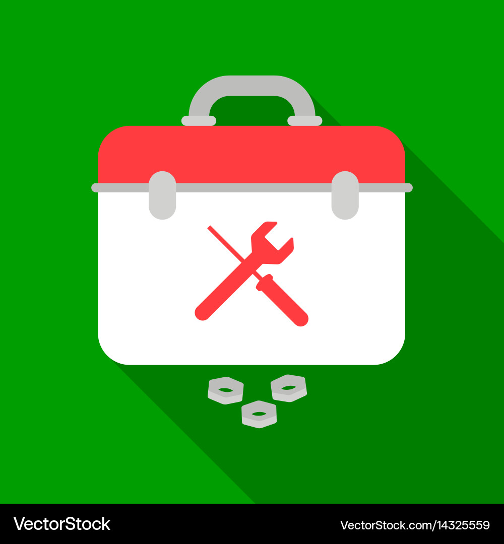 Toolbox icon in flat style isolated on white Vector Image
