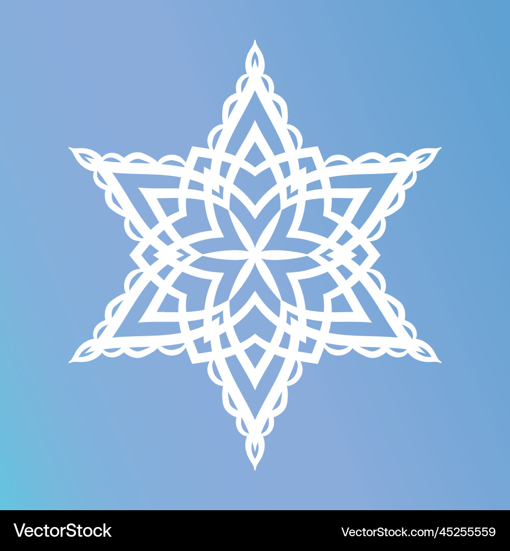 White template snowflake with shadow isolated Vector Image