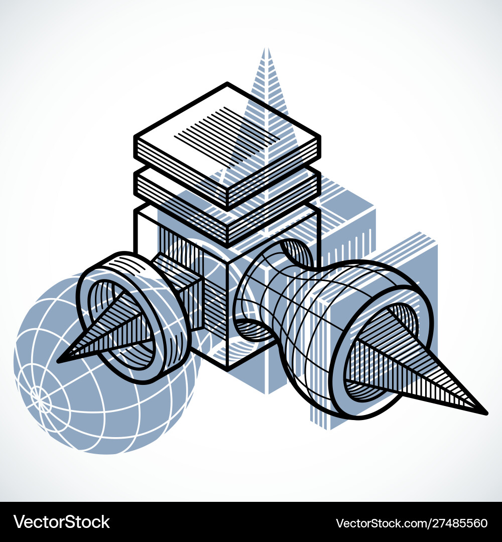 Abstract isometric dimensional shape made using Abstract isometric dimensional shape made using Vector Image