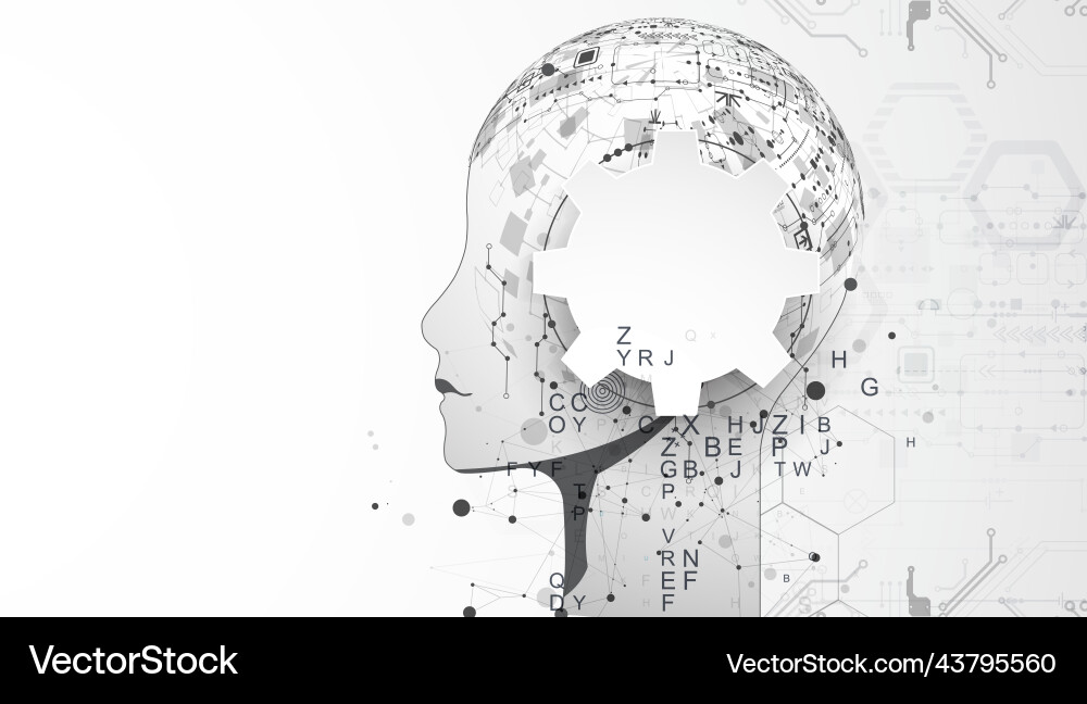 Artificial intelligence technical background Artificial intelligence technical background vector image