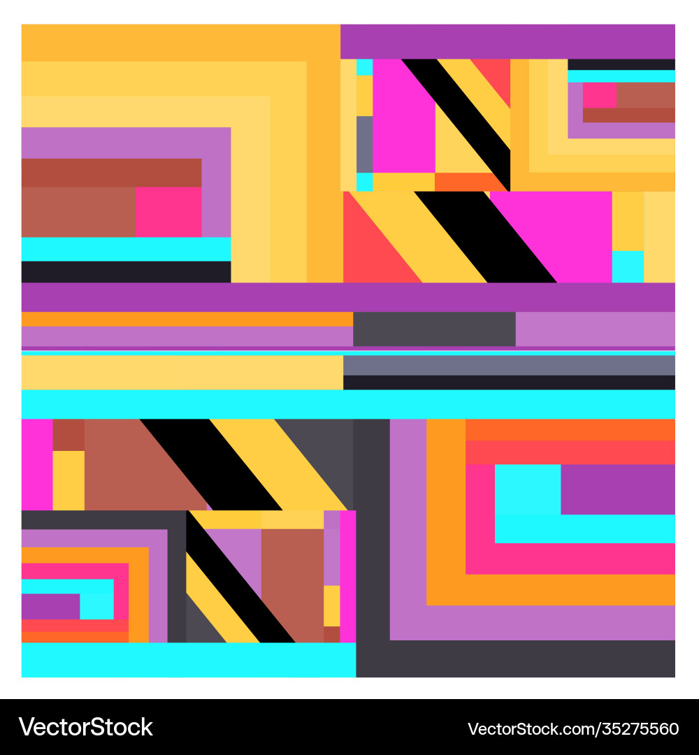 Colorful geometric and curve background pattern Vector Image