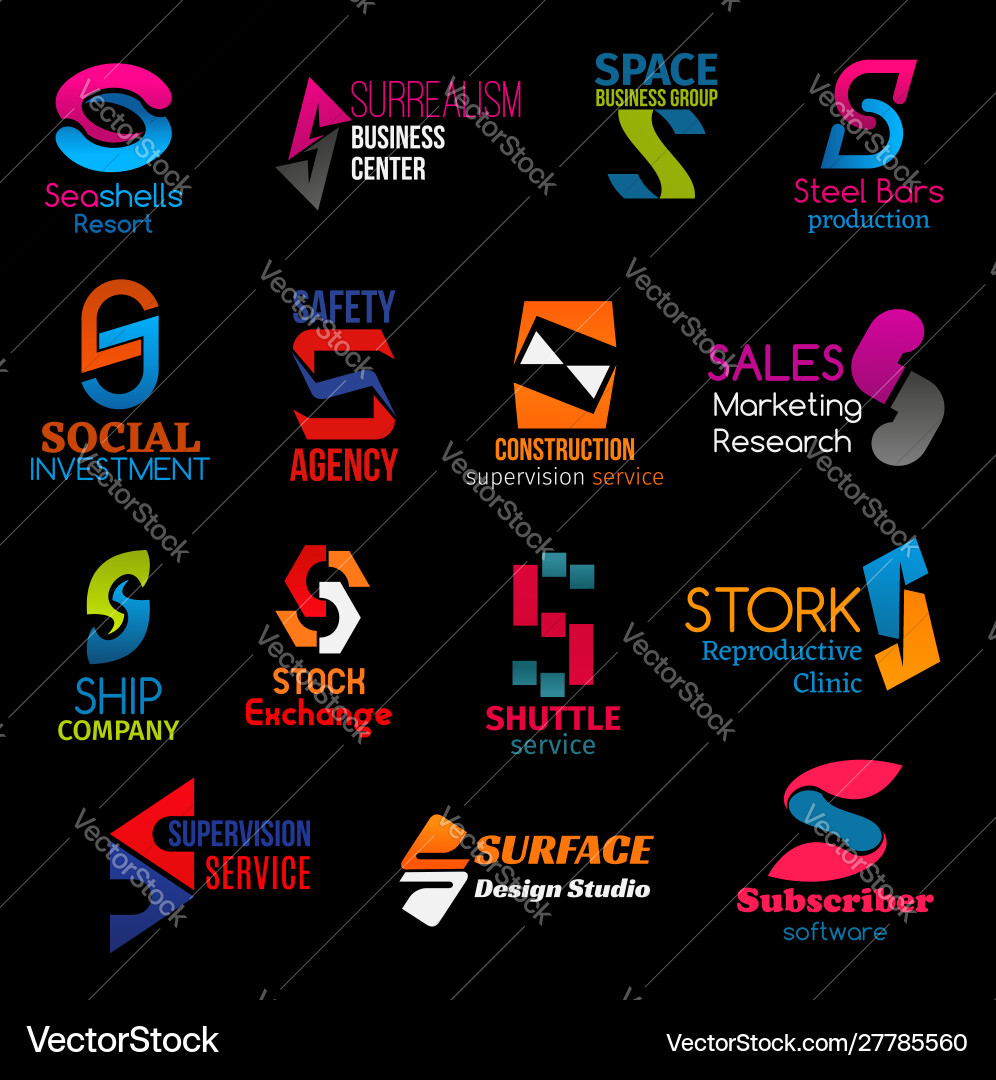Corporate identity s letter modern trend icons Corporate identity s letter modern trend icons vector image
