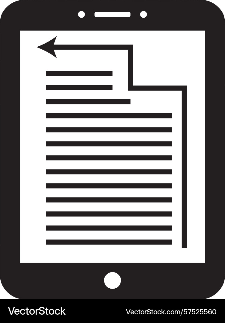E-reader icon - digital book document reader Vector Image
