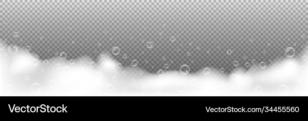 Foam bubbles isolated on transparent backdrop Foam bubbles isolated on transparent backdrop Vector Image