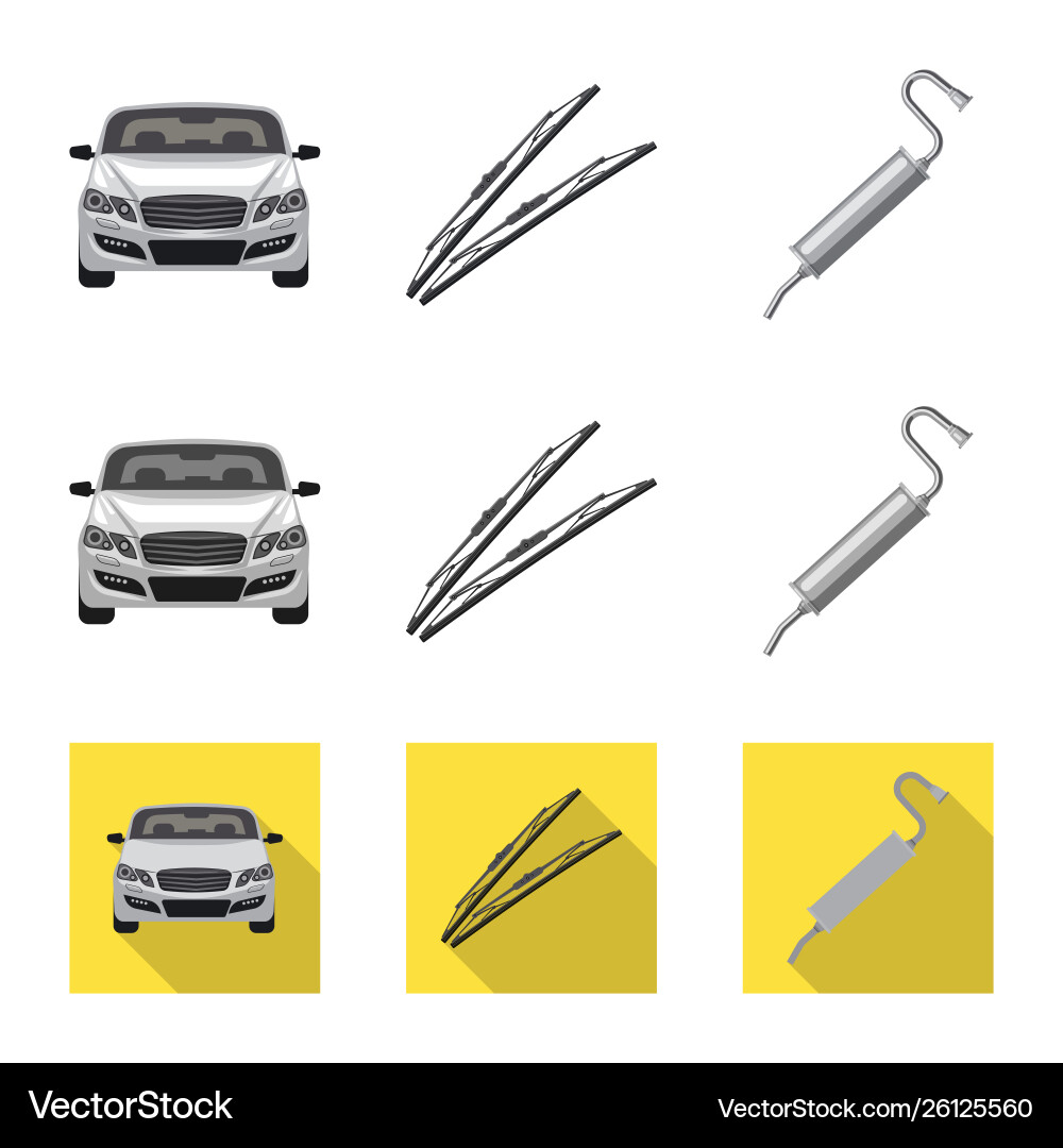 Isolated object auto and part logo set Isolated object auto and part logo set Vector Image