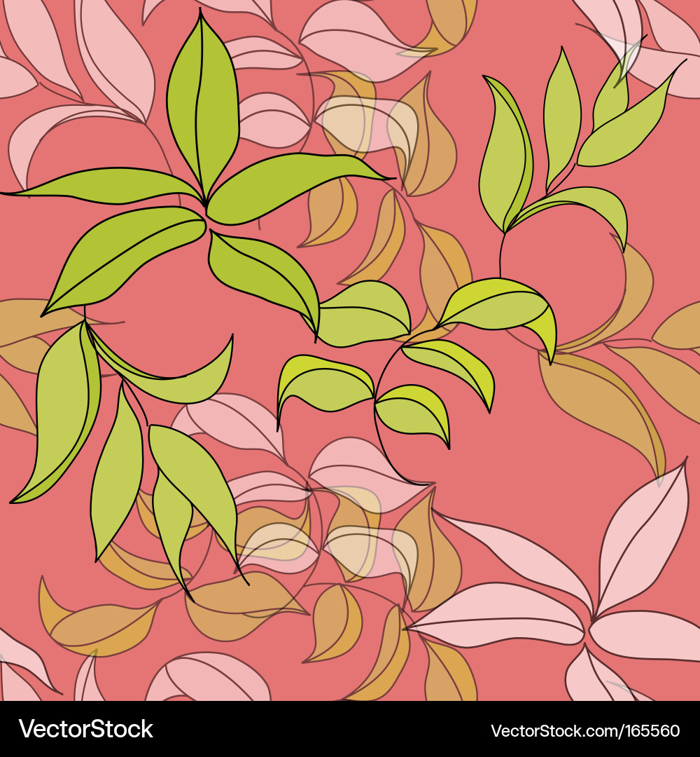 Leaf Pattern Seamless Repeat vector image