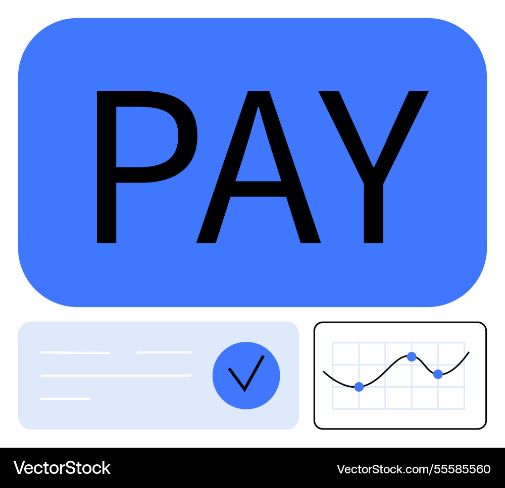 Payment processing concept with pay button Payment processing concept with pay button vector image