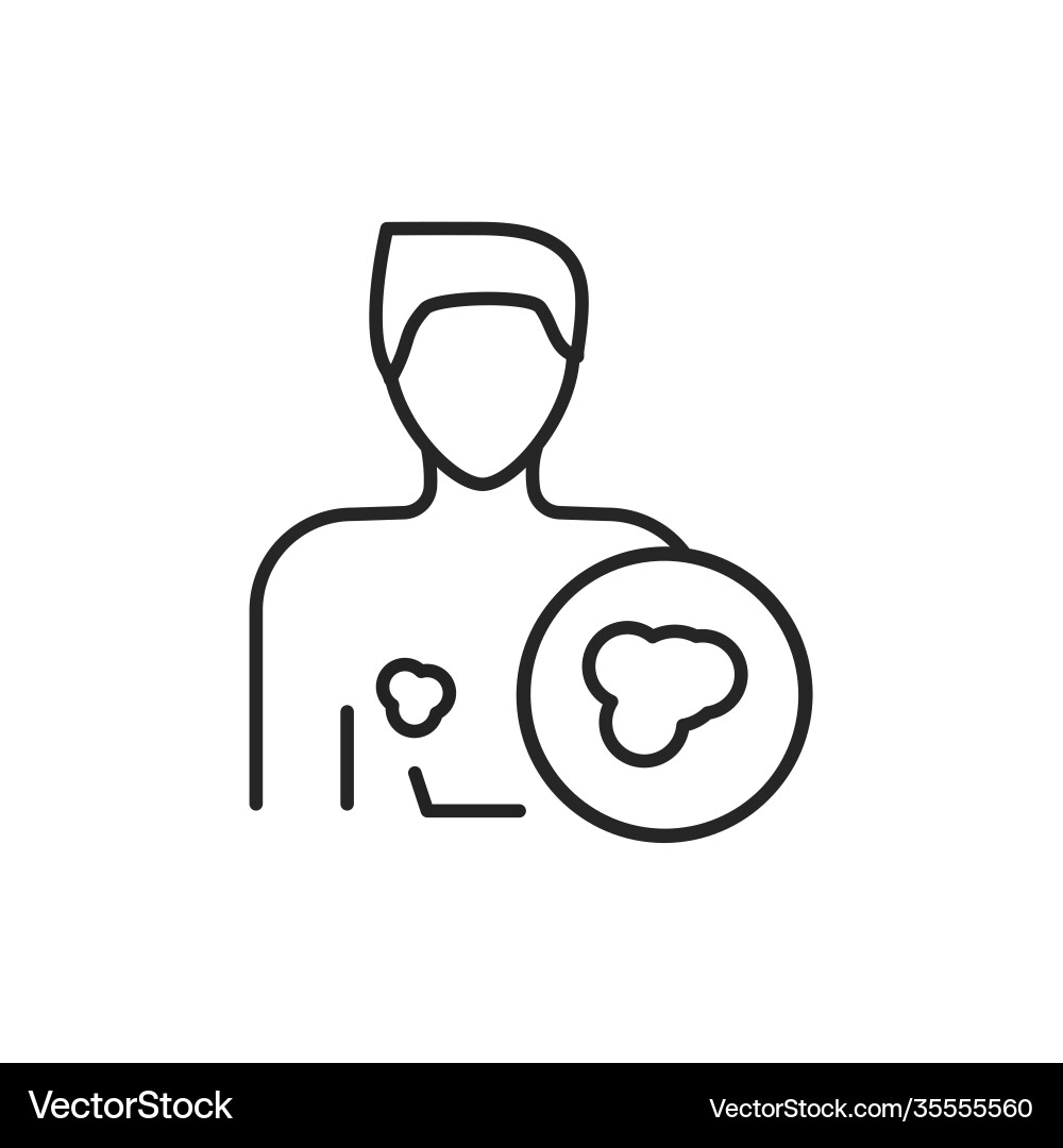 Pityriasis Krankheit Linie Farbsymbol Zeichen für Web Vektorbild