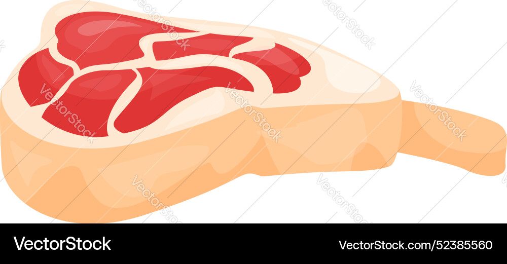 Raw t bone steak with in lying isolated Raw t bone steak with in lying isolated vector image