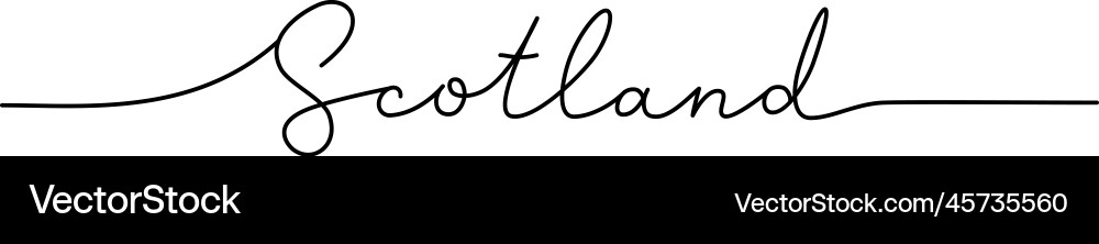 Scotland - word with continuous one line Scotland - word with continuous one line Vector Image