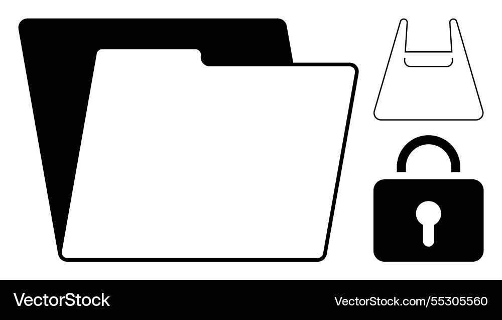 Secure document management with folder lock Secure document management with folder lock vector image