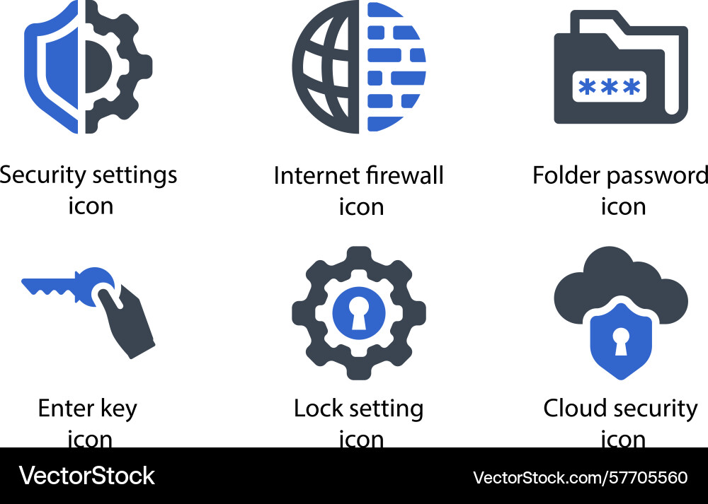 Security settings internet firewall folder Vector Image