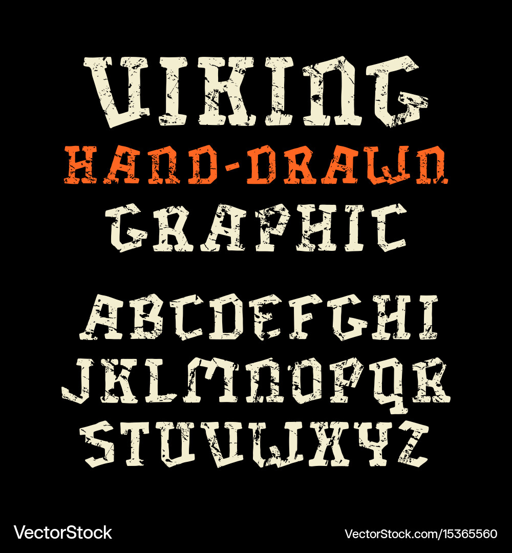 Serif font in the style of handmade graphics vector image