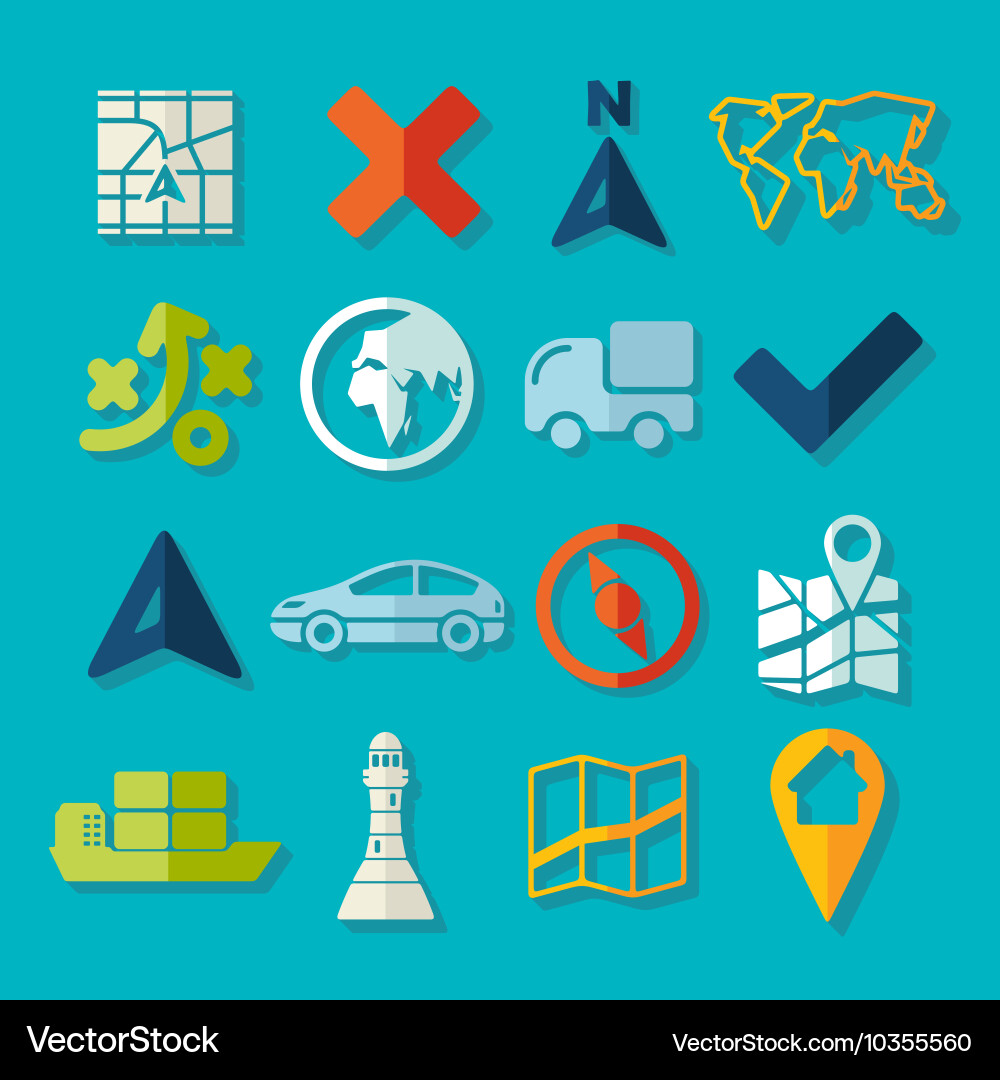 Set of navigation icons Vector Image