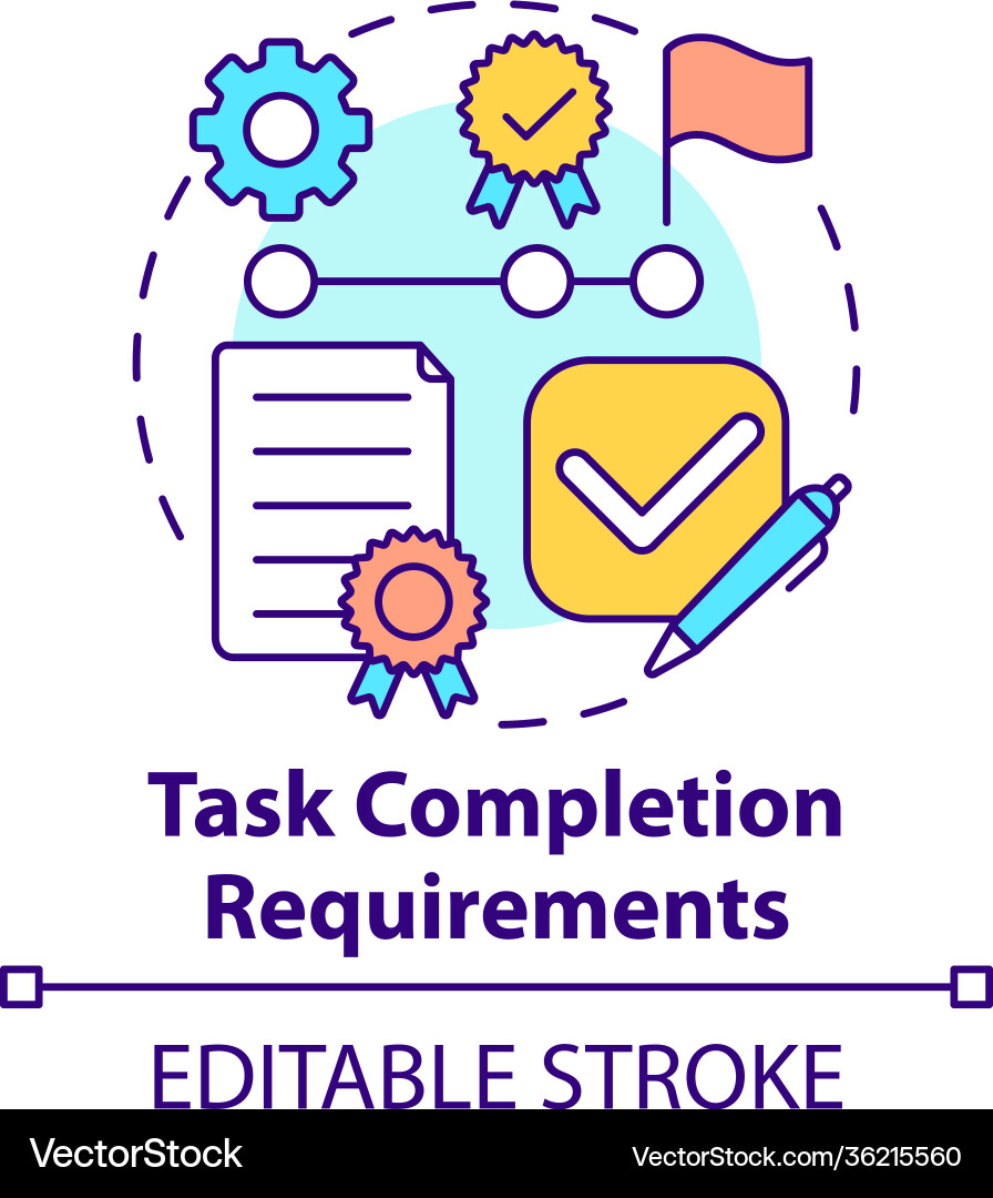 Task Completion Workflow Vector Image