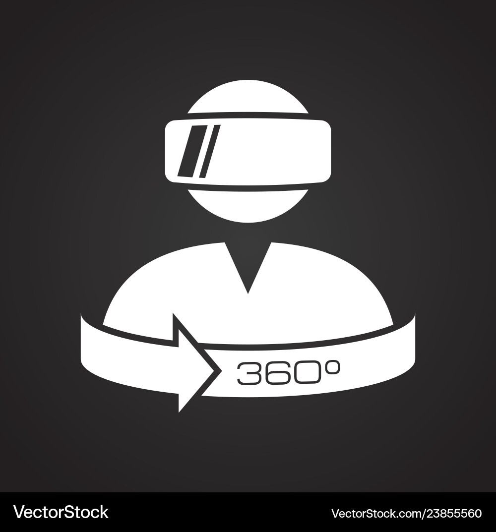 Virtual reality googles icon on black background Vector Image