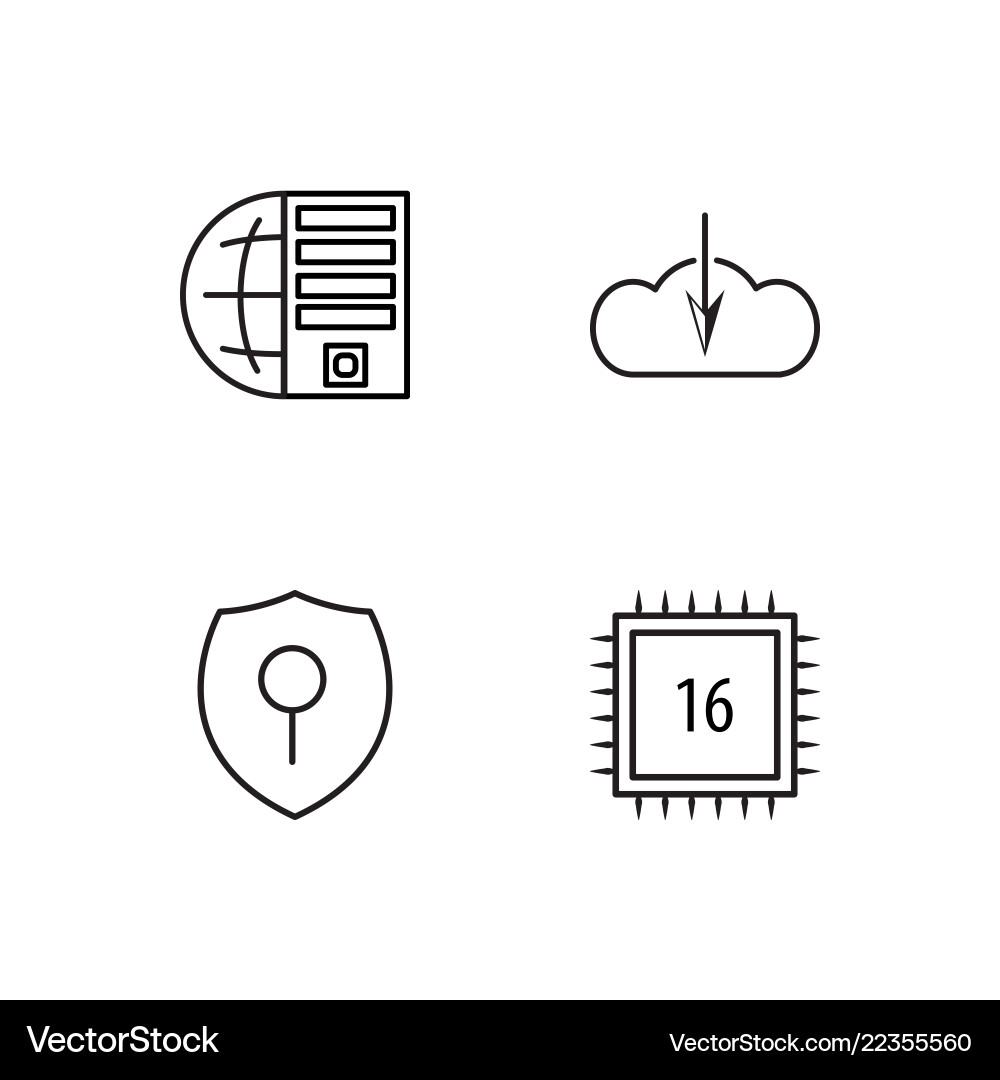 Web simple outlined icons set Web simple outlined icons set Vector Image