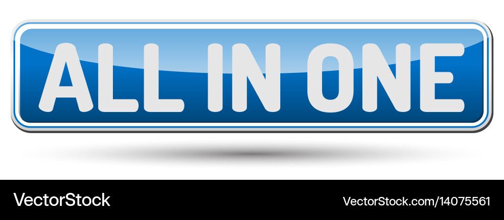 All in one - abstract beautiful button with text Vector Image