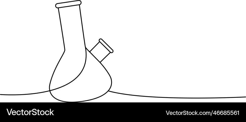 Buchner flask one line continuous drawing Vector Image