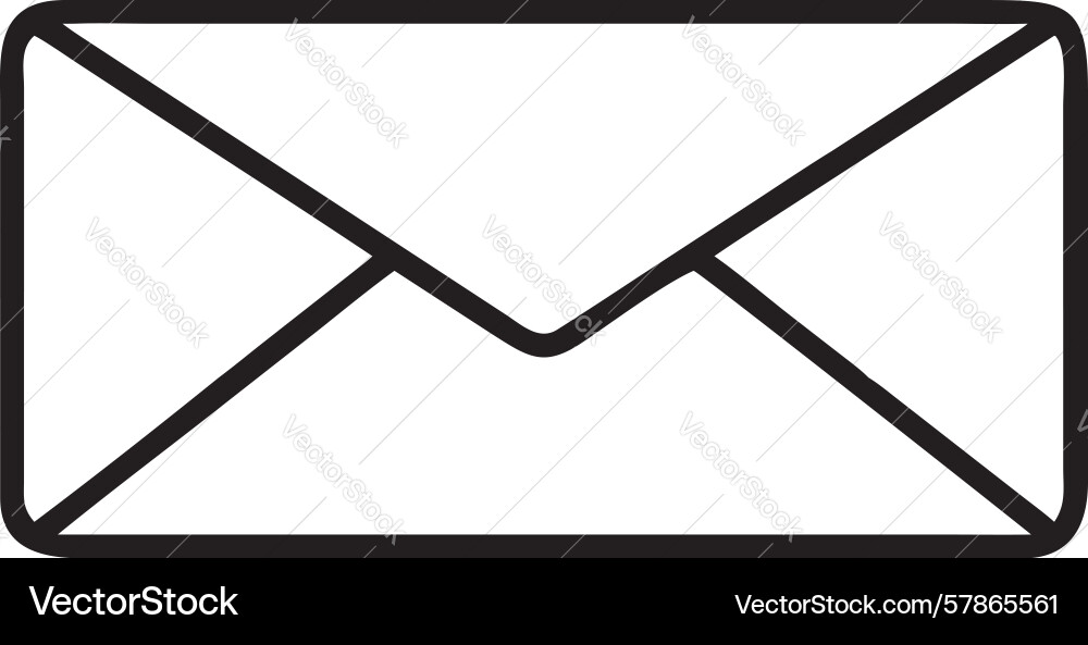 Clean standard envelope icon design generative ai Vector Image