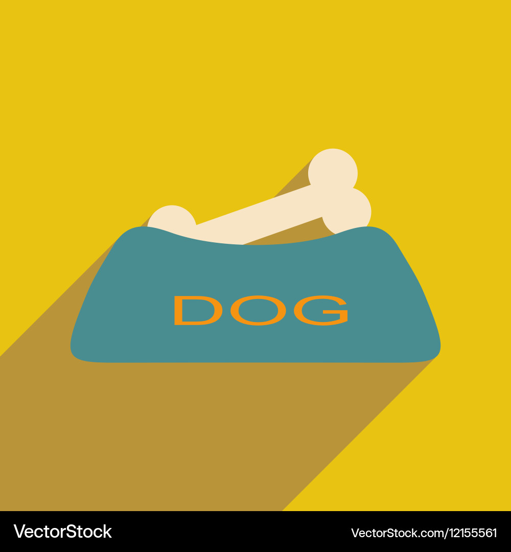 Flat with shadow icon and mobile application dog Vector Image