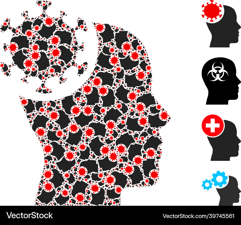 Head virus icon recursion mosaic Vector Image