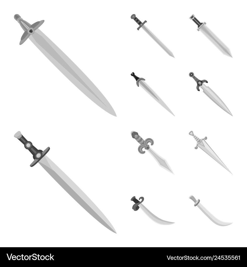 Isolated object of sharp and blade icon set Isolated object of sharp and blade icon set Vector Image