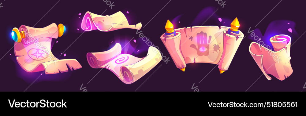 Magic parchment paper and scroll Vector Image