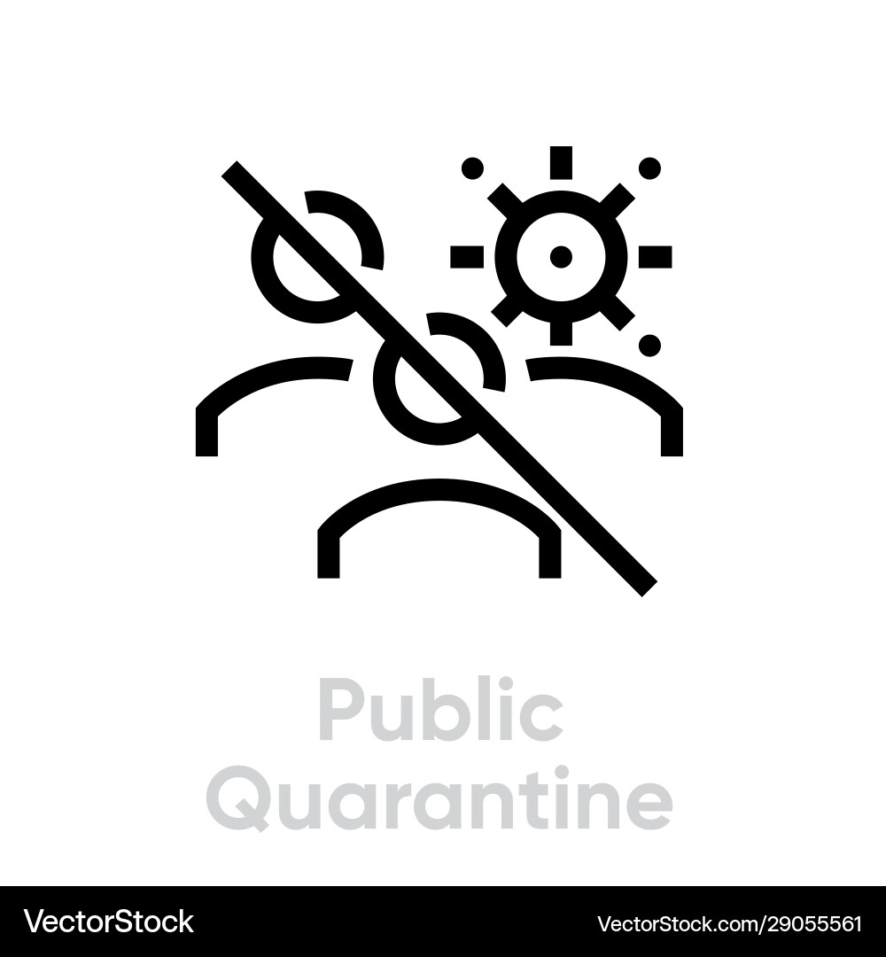 Public quarantine icon editable line group