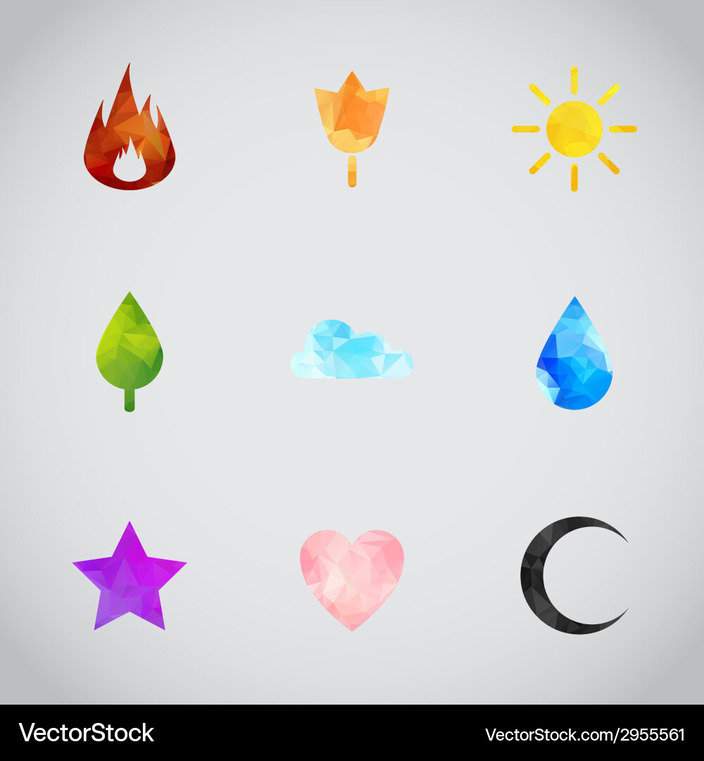 Random abstract icons set Vector Image