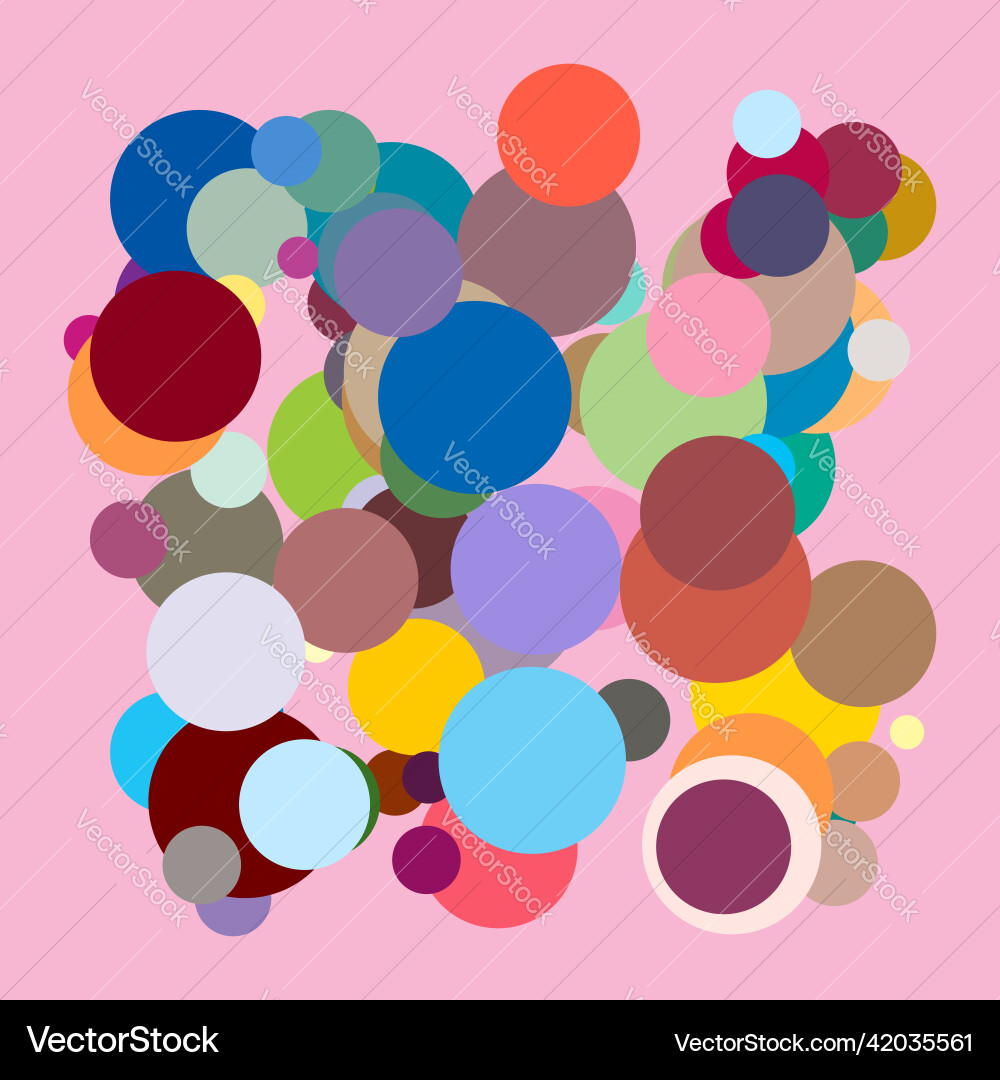 Random chaotic overlapping circles composition Vector Image