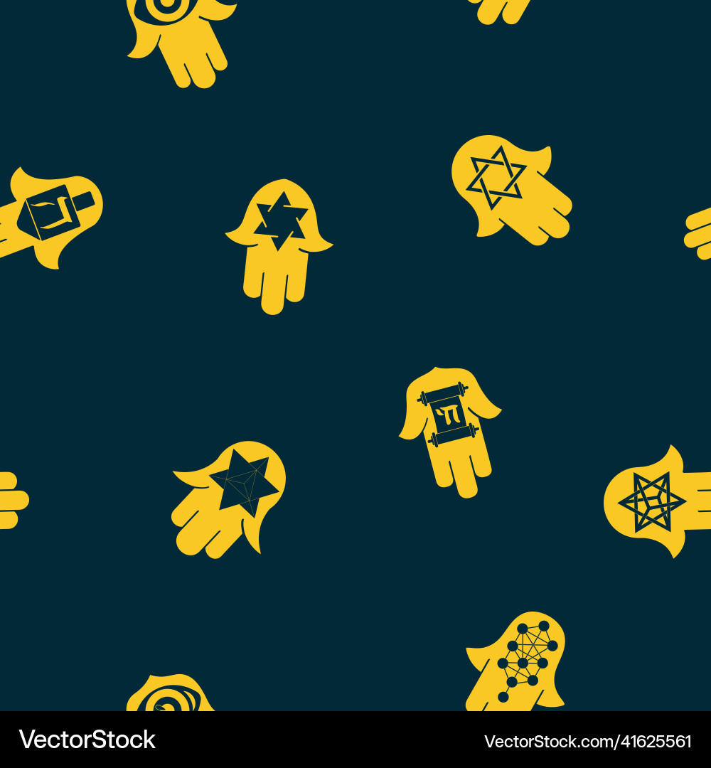 Seamless pattern with amulet hamsa Vector Image