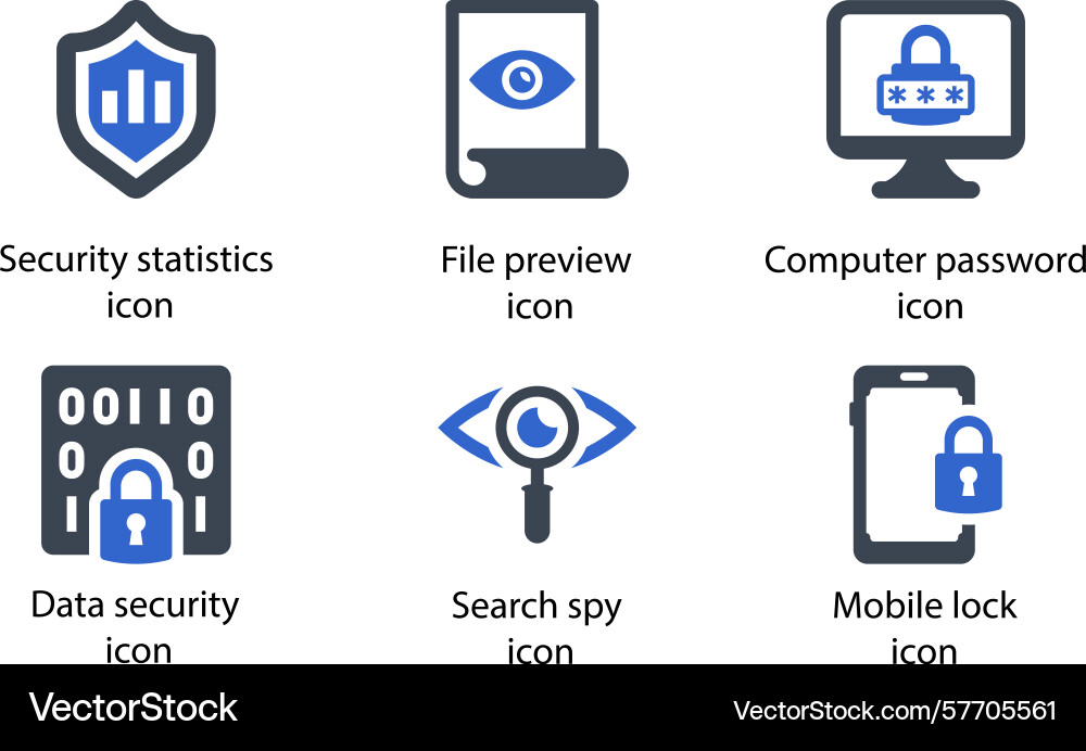 Security statistics file preview computer vector image