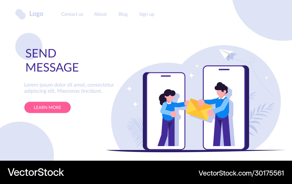 Sending messages is a concept people are handing Vector Image