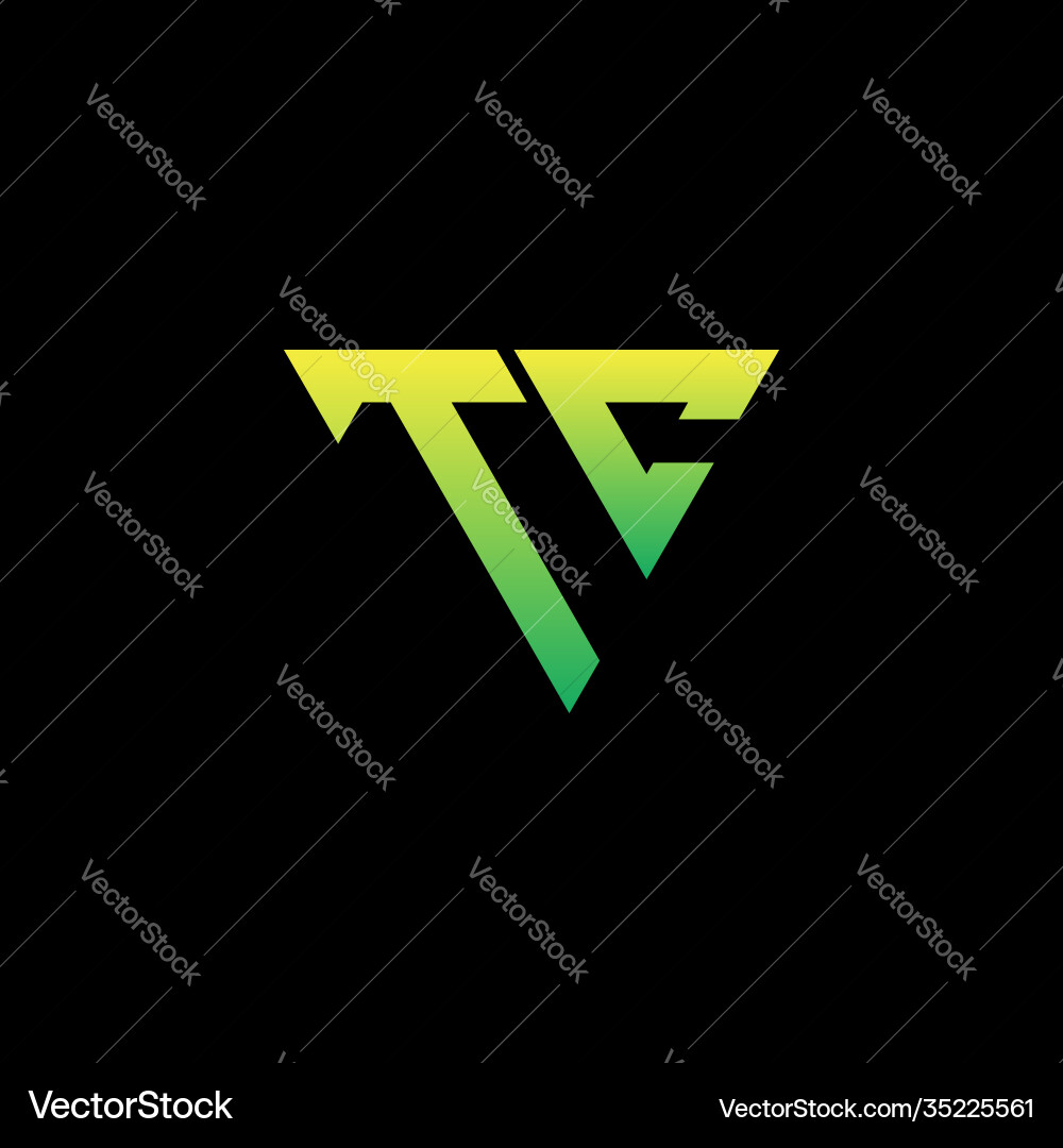 T c initial triangle logo monogram T c initial triangle logo monogram Vector Image