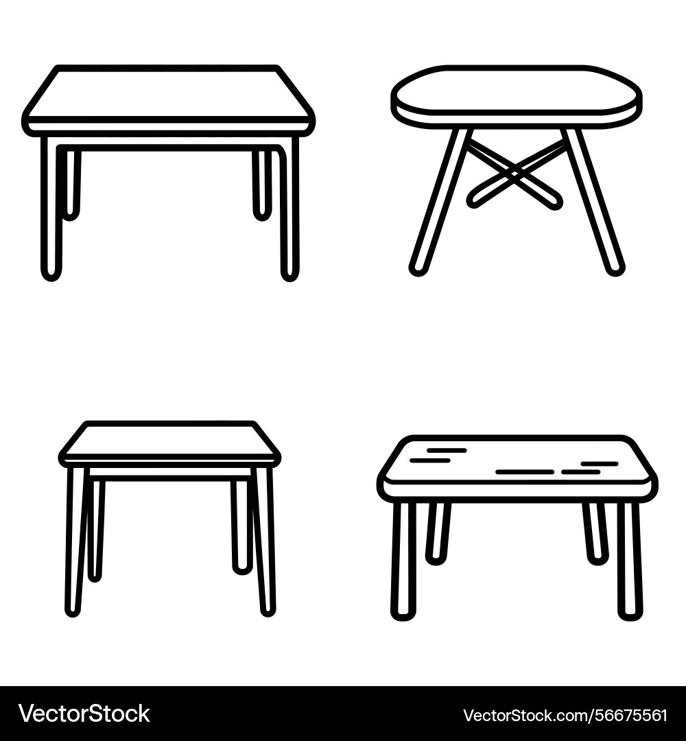 Table icons set isolated on transparent vector image